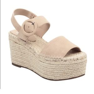 Marc Fisher LTD - Rex Suede Wedge Sandals - Nude